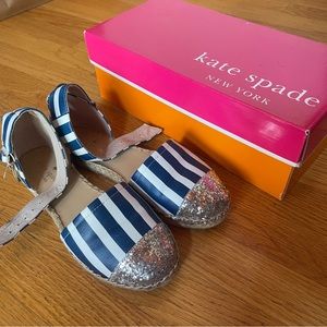 Kate Spade Striped Glitter Espadrilles Shoes | Size 5